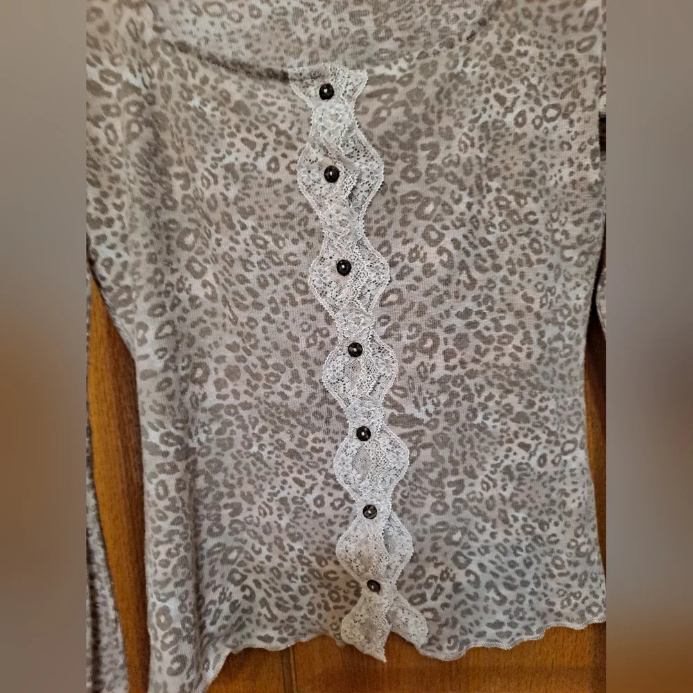 Intimately By Free People  She's All That Brown and Gray Animal Print Top